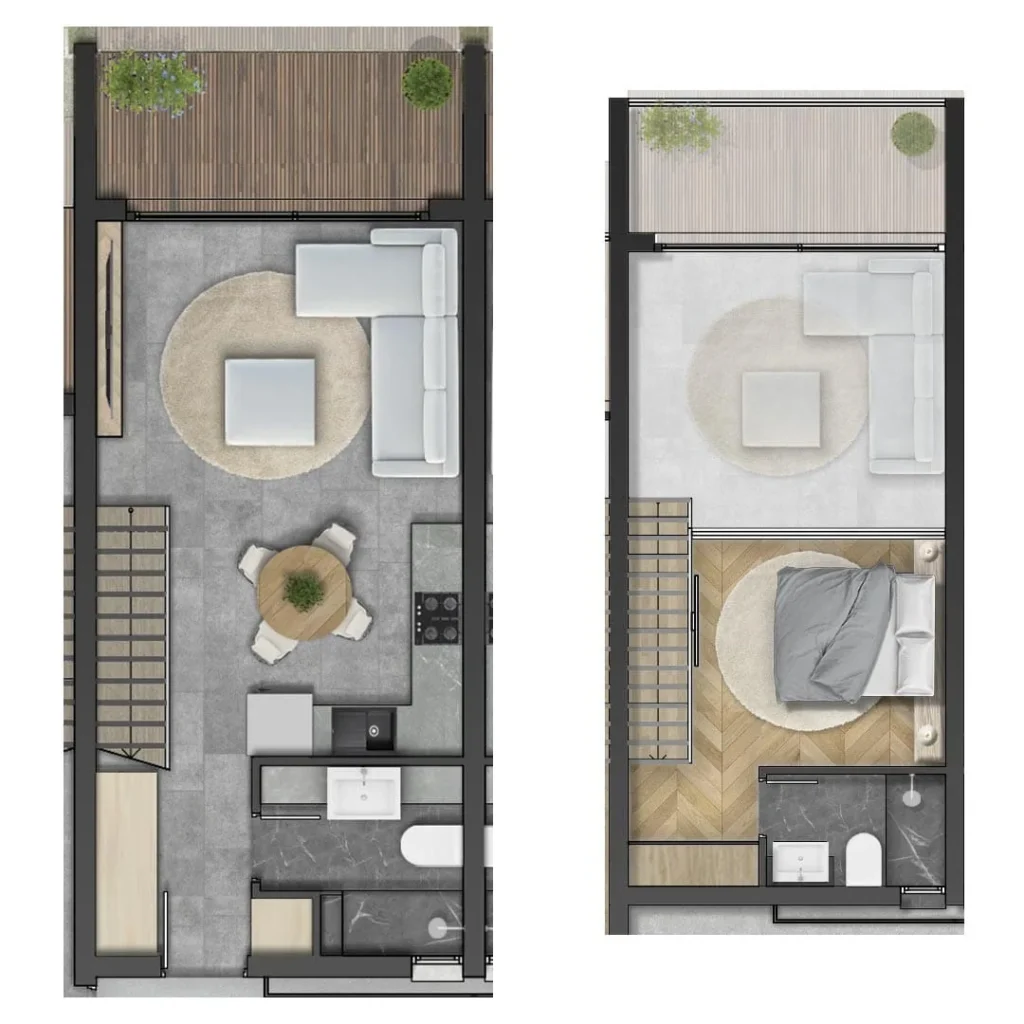 1 BR çatı katı