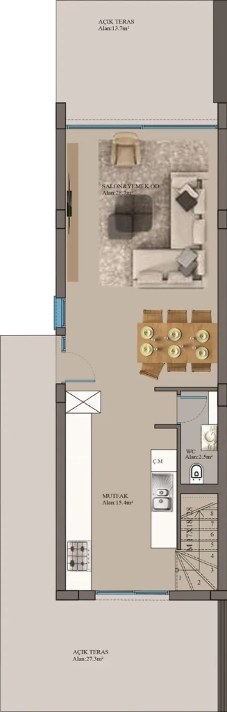 1 BR duplex