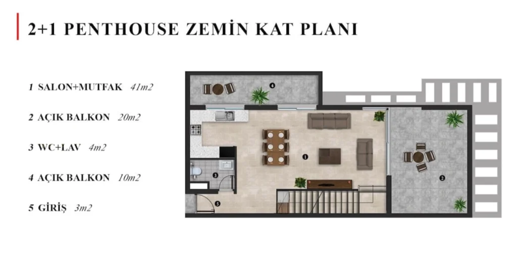 2 BR çatı katı